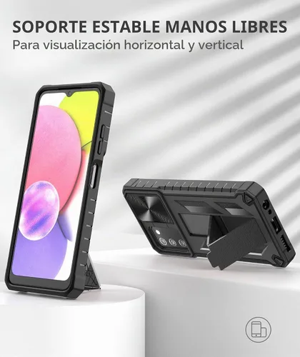 Vista 3 de SOiOS Funda protectora para Samsung Galaxy A03s con soporte y control