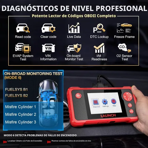 Vista 4 de LAUNCH Crp123 - Escáner OBD2, herramienta de escaneo y diagnóstico de transmisión, SRS, ABS y motor, lector de códigos, actualizaciones incluidas