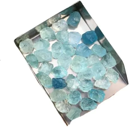 Vista 3 de ARTNGEMS 10 piedras preciosas crudas de aguamarina natural, piedras crudas de 0.47 a 0.55 pulgadas, piedras crudas azul aguamarina semipreciosas