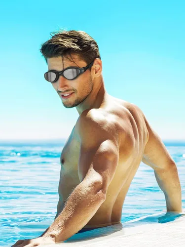 Vista 2 de Cienfy Gafas de natación unisex para adultos, polarizadas, para hombres y mujeres, antivaho a prueba de fugas, visión clara bajo el agua