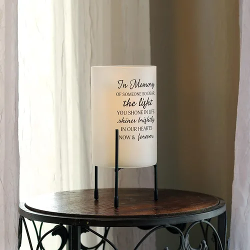 Vista 2 de Elanze Designs Memory Someone So Dear Classic - Portavelas de cristal (8 x 4 pulgadas), color blanco