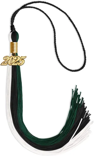 Vista 151 de Endea - Borla de graduación de triple color con gota de fecha dorada (negro/dorado/granate, 2020)