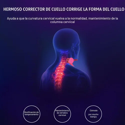 Vista 3 de Collar de Cuello Ajustable 360° - Soporte de Cuello con Estira-Cuello Collar Cervical Hecho de Plástico para Corregir la Postura de Cabeza