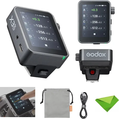 Vista 13 de Godox X3 Pro C X3Pro C Pantalla táctil TTL Flash Trigger para Canon, 2.4G inalámbrico, pantalla LCD de 2.4 pulgadas, integración Bluetooth y control
