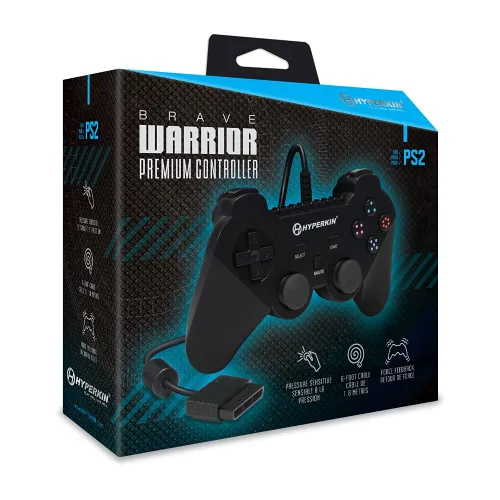 Vista 4 de Hyperkin “Brave Warrior" Premium Controller for PS2 (Black)