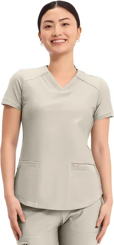 Vista 14 de Cherokee Form Blusas de Uniforme Médico para Mujeres, Blusa de Uniforme Médico de Punto Elástica con Cuello en V - CK840 Negro