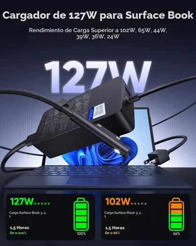 Vista 3 de Cargador de libro de 127W, cargador 2 1 del estudio del ordenador portátil