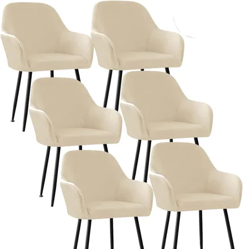 Vista 48 de Fundas protectoras de terciopelo elástico para sillas de comedor con brazos y respaldo curvado pequeño, juego de 6/4/2 para cocina, oficina, hogar
