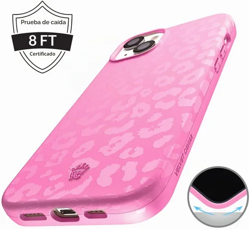 Vista 5 de VELVET CAVIAR Funda para iPhone 15, compatible con MagSafe, probada contra caídas de 10 pies, fundas protectoras de diseño, leopardo color rosa