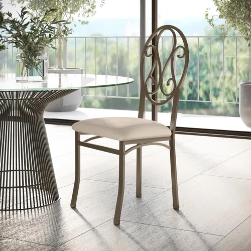 Vista 5 de SEI Furniture Lucianna - Juego de 4 sillas de comedor, marco marrón oscuro con asiento de gamuza beige
