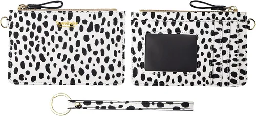 Vista 3 de Aiyo Nice Funda delgada para mujer tarjetero RFID con cremallera monedero pequeño de cuero con llavero Moderno