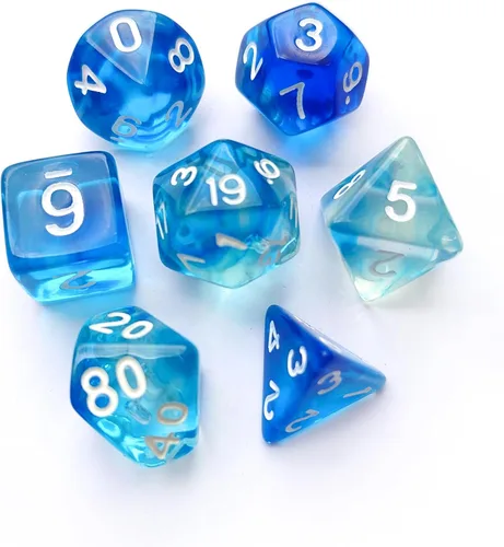 Vista 11 de Juego de Dados D&D de 7 Piezas Verde Transparente Color Mixto – Juego de Dados DND para D&D, COC, TTRPGs, Dungeons and Dragons, MTG, Accesorios