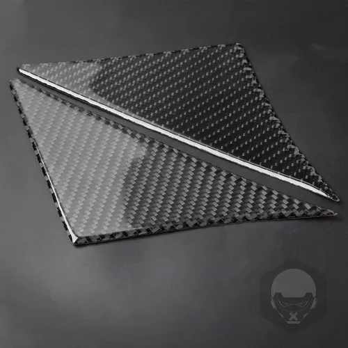 Vista 6 de Adhesivo de Fibra de Carbono Premium Real para Ventana de Coche, Pilar A, Panel Triangular, Anticolisión, Compatible con Toyota Supra GR A90 A91 MK5