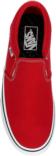 Vista 6 de Vans Asher - Tenis unisex de lona de plataforma baja sin cordones Checker Sidewall Racing Road