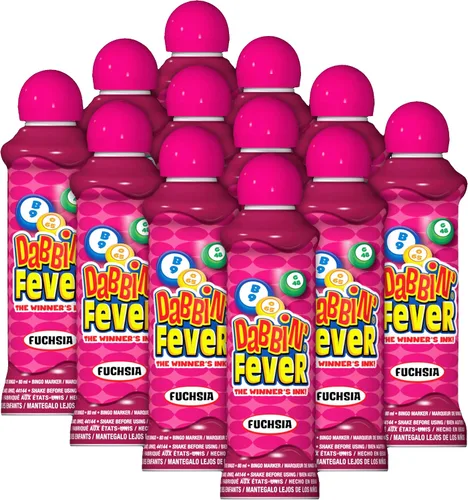 Vista 10 de Dabbin' Fever - Marcadores de bingo, una docena de 3 onzas de tinta (Amarillo)