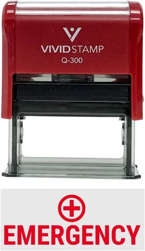 Vista 11 de Vivid Stamp Sellos de goma autoentintados médicos de emergencia (tinta en blanco) - Q-300 Negro