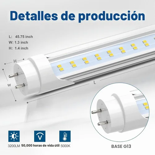 Vista 6 de JESLED Luces de tubo LED T8 tipo A+B de 4 pies, 24 W