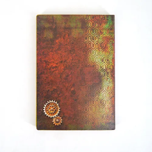 Vista 4 de Kennedy Diario de escritura de cuero, diario de viaje, vintage, artesanal, en relieve, búho, antiguo, diario, semanal, mensual, diario