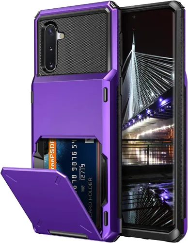 Vista 26 de Vofolen Funda tipo cartera para Galaxy Note 8 con soporte para tarjeta de crédito, bolsillo de 4 ranuras, puerta abatible, antiarañazos, de doble