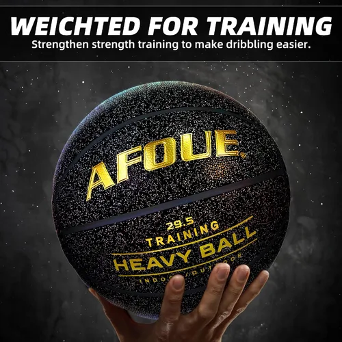 Vista 3 de Quality Faux Leather Heavy Training Basketball 29.5/28.5" Size 7/6 Negro estrellado