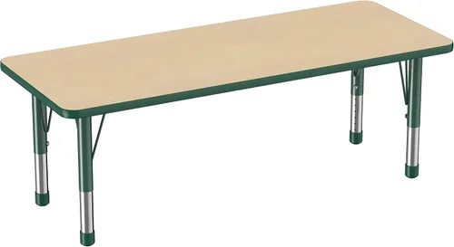 Vista 75 de FDP - Mesa rectangular para actividades escolares y aulas (24 x 36 pulgadas), patas gruesas para niños pequeños, altura ajustable de 15 a 24