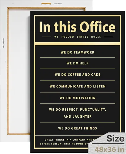 Vista 100 de Decoración de pared motivacional - 10 reglas para el zen - Arte colgante para oficina y dormitorio, decoración de pared inspiradora, obra de arte