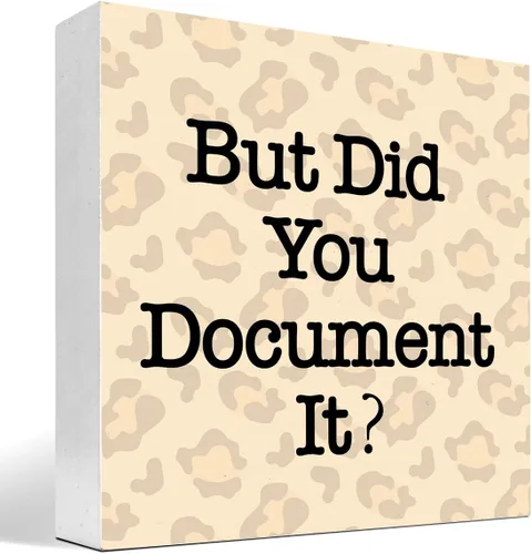Vista 10 de Letrero de madera con texto en inglés «But Did You Document It» (But Did You Document It), caja de madera para escritorio, divertido letrero