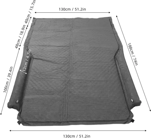 Vista 6 de KIMISS Inflatable SUV Mattress Bed Built in Pillow 5cm Thick Suede Camping Sleeping Mattress for Mid Large Truck (Elegant Grey)