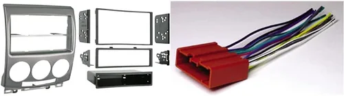 Vista 2 de Metra 99-7509 Kit de instalación DIN simple/doble DIN para 2006-2007 Mazda 5 Vehículos (Plata) Aftermarket radio installation trim, head unit