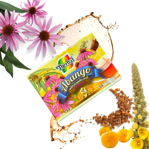 Vista 5 de Therbal Té de hierbas Abango con propóleo y equinácea – 25 bolsas de té – Infusión natural sin cafeína – Mezcla de hierbas de invierno