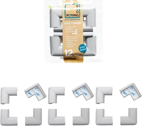 Vista 15 de Roving Cove HeftyFit - Protector de esquina para bebé (4 esquinas grandes), protectores de goma suave de espuma de goma para muebles, adhesivo 3M