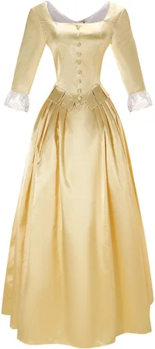Vista 12 de Yejue Royal Colonial - Disfraz de princesa para niña Hamilton Show Cosplay Medieval Victorian Vestido escénico para el escenario Versión negra