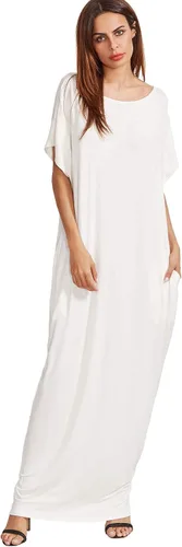 Vista 3 de Verdusa - Vestido largo, de manga corta, holgado, con bolsillos, para mujer, casual