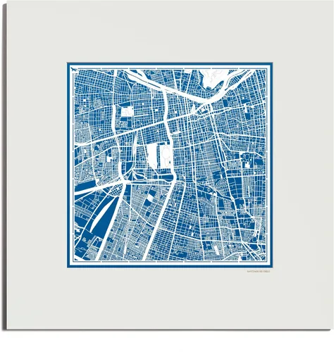 Vista 175 de O3 Design Studio San Diego, CA Paper Cut Map Matted Grey 20x20 in Paper Art