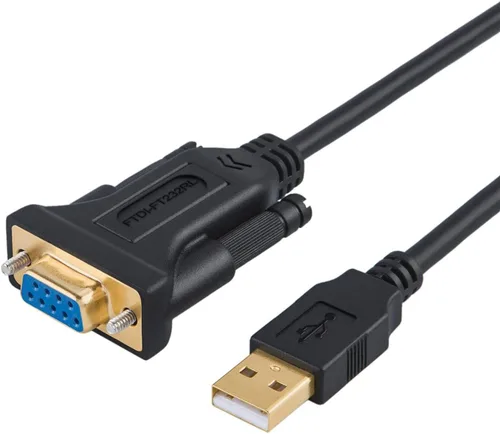 Vista 10 de CableCreation Adaptador USB a serie RS232 con chip PL2303, cable convertidor USB a DB9 pin hembra de 3.3 pies para caja registradora, módem