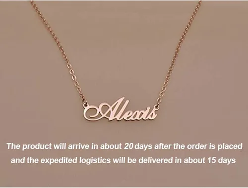 Vista 2 de Flowshey Custom Name Necklace Personalized Name Necklace 18K Gold Plated Nameplate Gift for Women