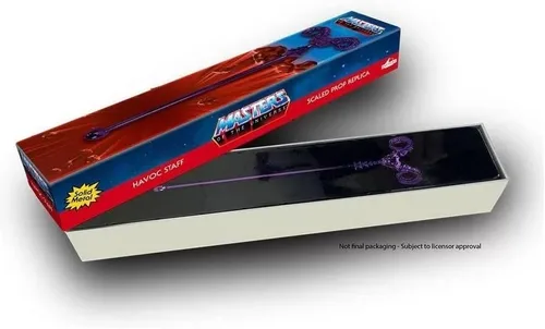 Vista 3 de Factory Entertainment Maestros del Universo Skeletor Havoc Staff Escalado Prop Réplica Violeta Estándar