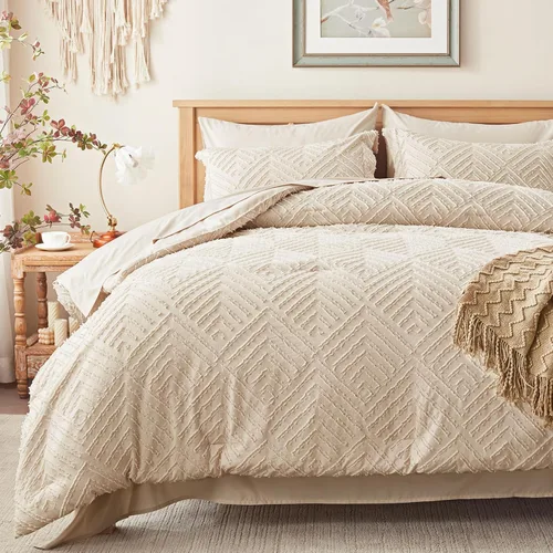 Vista 29 de Zzlpp Juego de edredón individual de 5 piezas, ropa de cama beige en una 01 - Beige