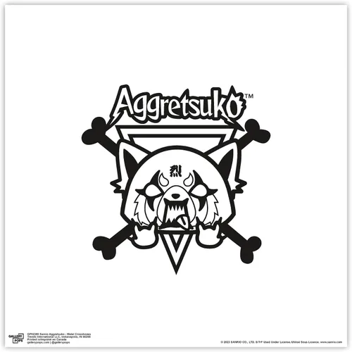 Vista 10 de Trends International Gallery Pops Sanrio Aggretsuko - Póster de pared de metal Crossbones, 12.00 x 12.00 pulgadas, versión de marco blanco