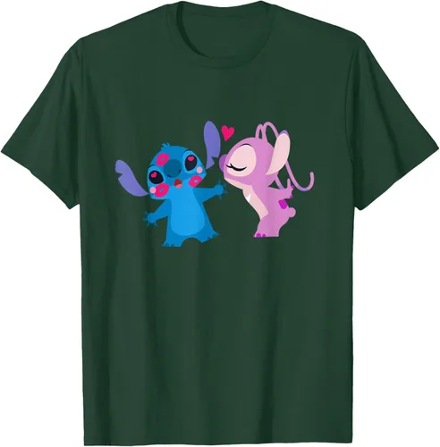 Vista 61 de Disney Stitch and Angel - Camiseta para el día de San Valentín Negro