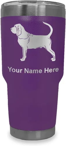 Vista 31 de LaserGram Vaso aislado al vacío de 20 onzas, perro sabueso, grabado personalizado incluido (negro)