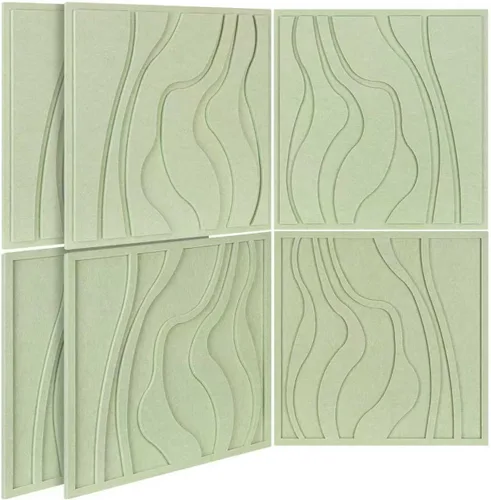 Vista 14 de BUBOS Paquete de 4 paneles acústicos grandes, tamaño total de 47.2 x 23.6 pulgadas, paneles de pared insonorizados, paneles de sonido decorativos
