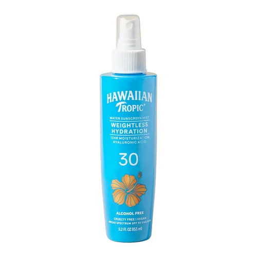 Vista 9 de Hawaiian Tropic Bruma de agua de hidratación sin peso para rostro SPF 30, 2.1 onzas líquidas, spray hidratante de niebla facial SPF