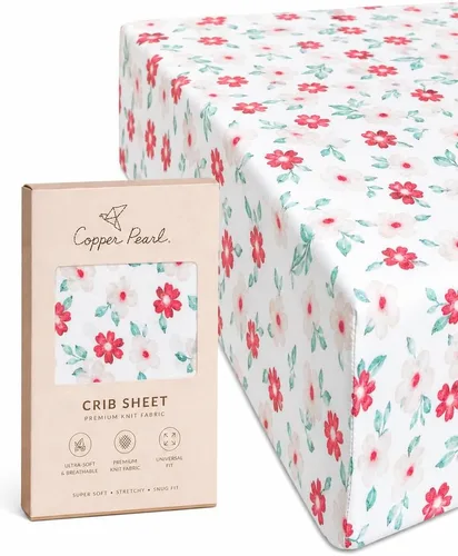Vista 57 de Copper Pearl: Sábanas de punto prémium para cuna de bebé para niños y niñas, transpirables y suaves, sábanas ajustables para colchones estándar