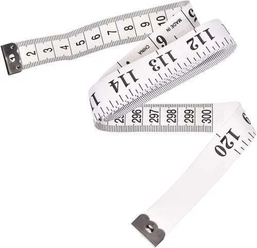 Vista 3 de uxcell Cinta métrica de tela para cuerpo 118.1 in 120 pulgadas métrica cinta métrica suave de doble cara para costura a medida blanca