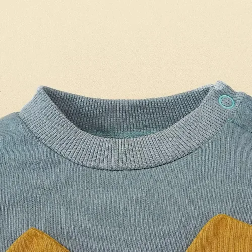 Vista 5 de Ropa para bebé niño pequeño, conjuntos de otoño e invierno, sudadera de manga larga con oso y pantalones, conjunto de 6 meses a 2 años