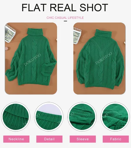 Vista 4 de Dokotoo - Sudadera de cuello de tortuga para mujer