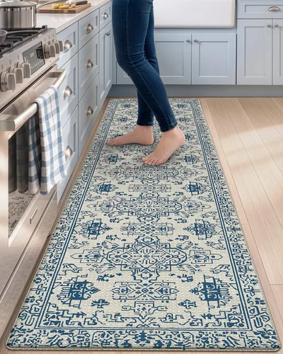 Vista 47 de DEXI Alfombrillas de cocina acolchadas antifatiga, 24 x 87 pulgadas, color Beige claro