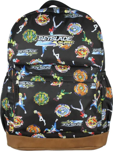 Vista 3 de INTIMO Beyblade Burst Spinner Top Allover Personajes Anime Patrón Escuela Libro Mochila