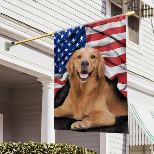 Vista 18 de Bandera Americana - Divertido Perro Pastor Alemán Bandera Americana TQN2748F, 3x5 pies. Bandera - Banderas de EE. UU. Poliéster Premium - Bandera